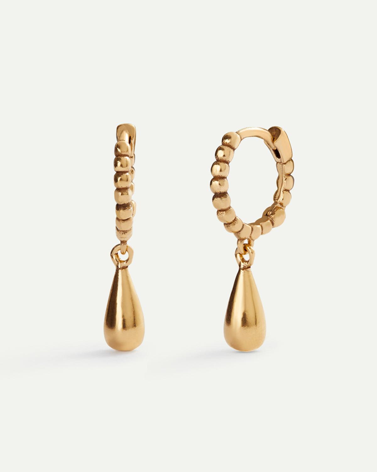 ORECCHINI A CERCHIO CON GOCCE D'ORO