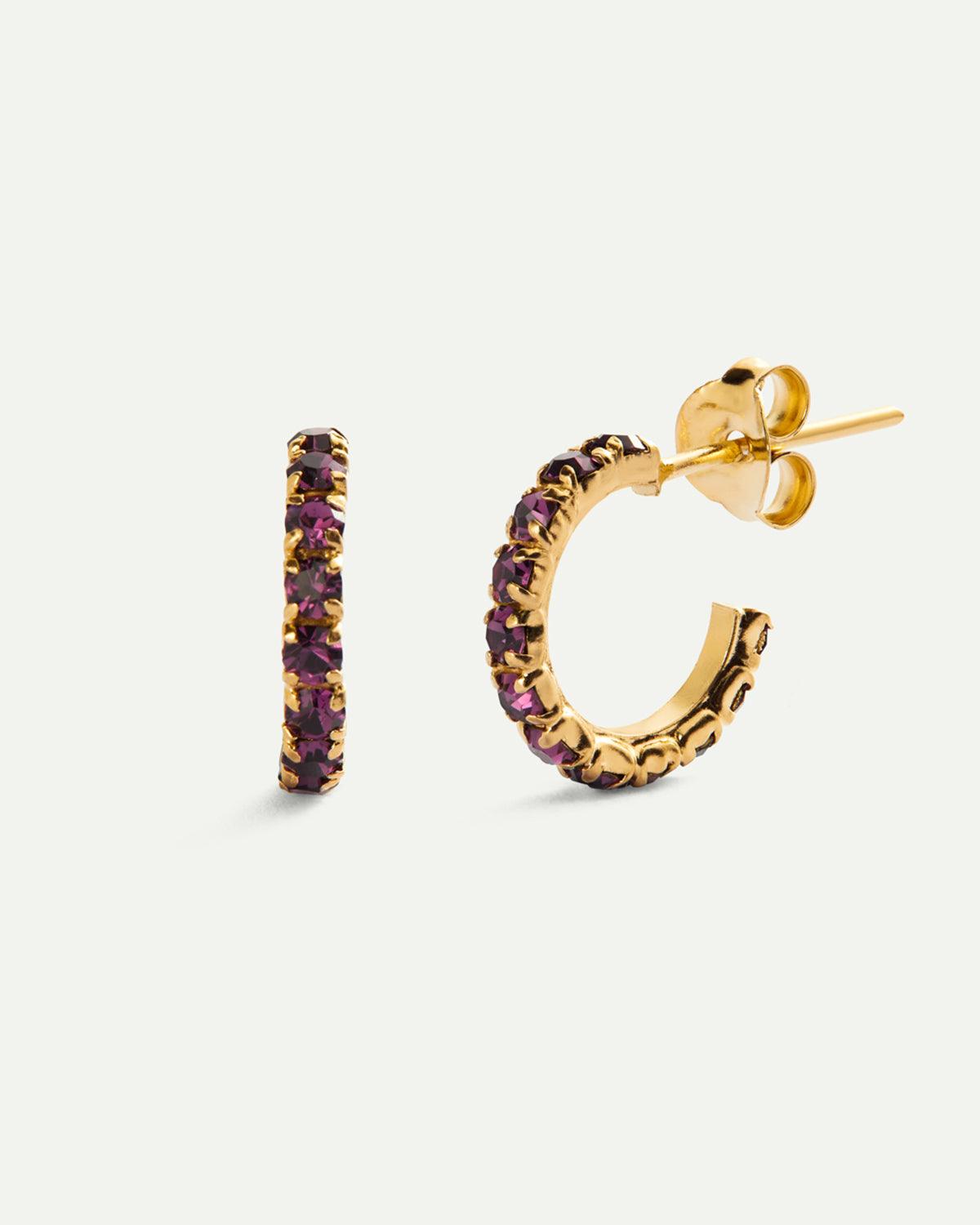 ORECCHINI IN ORO VIOLA GHIACCIO