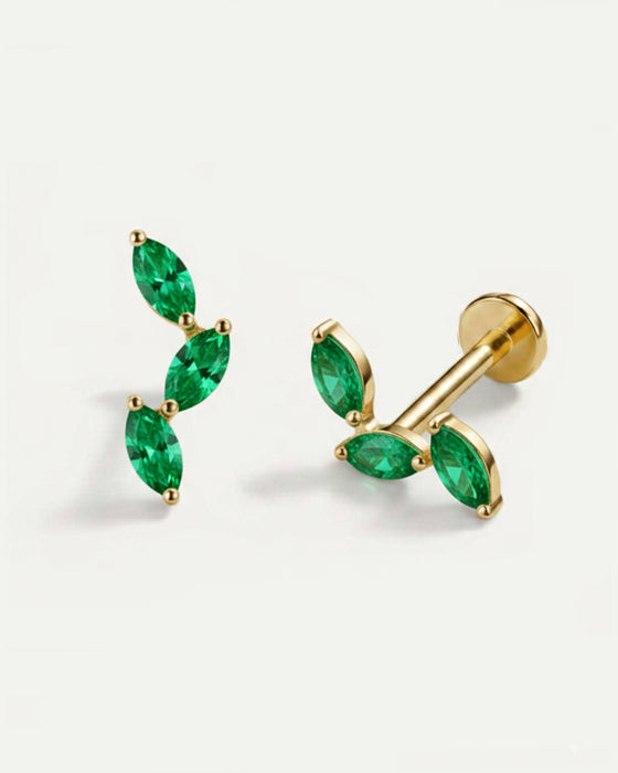 PIERCING IRIA VERDE ORO