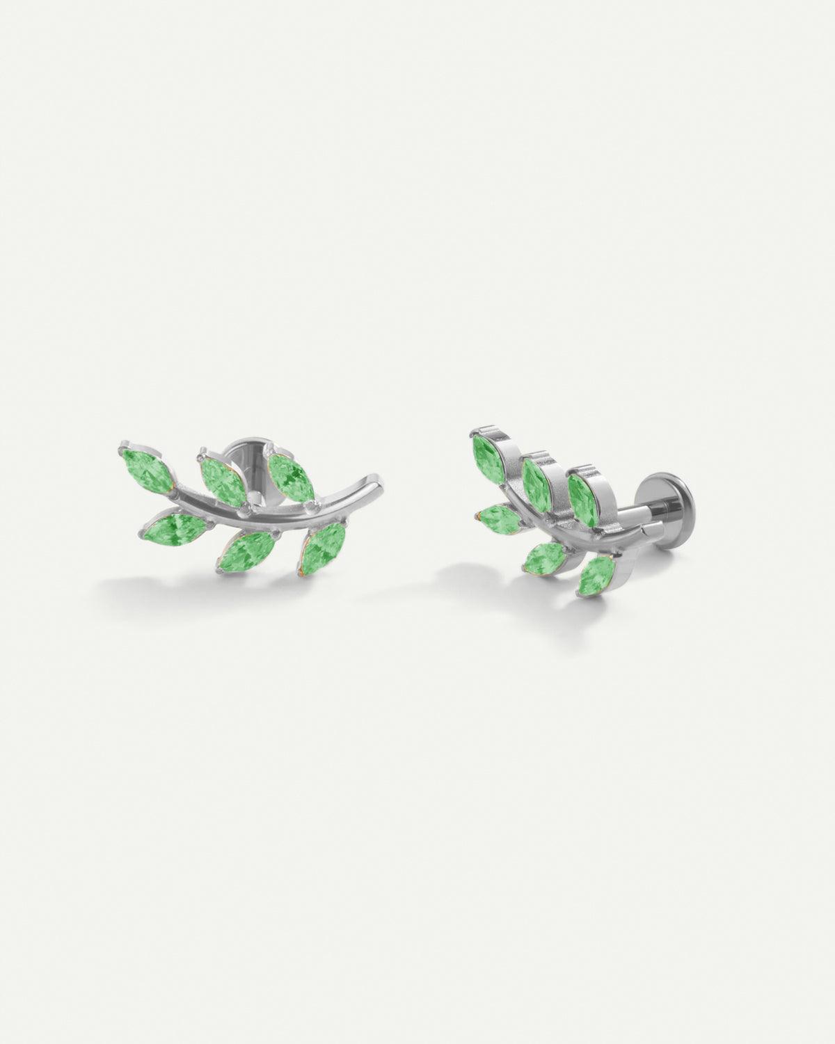 FOGLIE PENETRANTI VERDE BRILLANTE ARGENTO