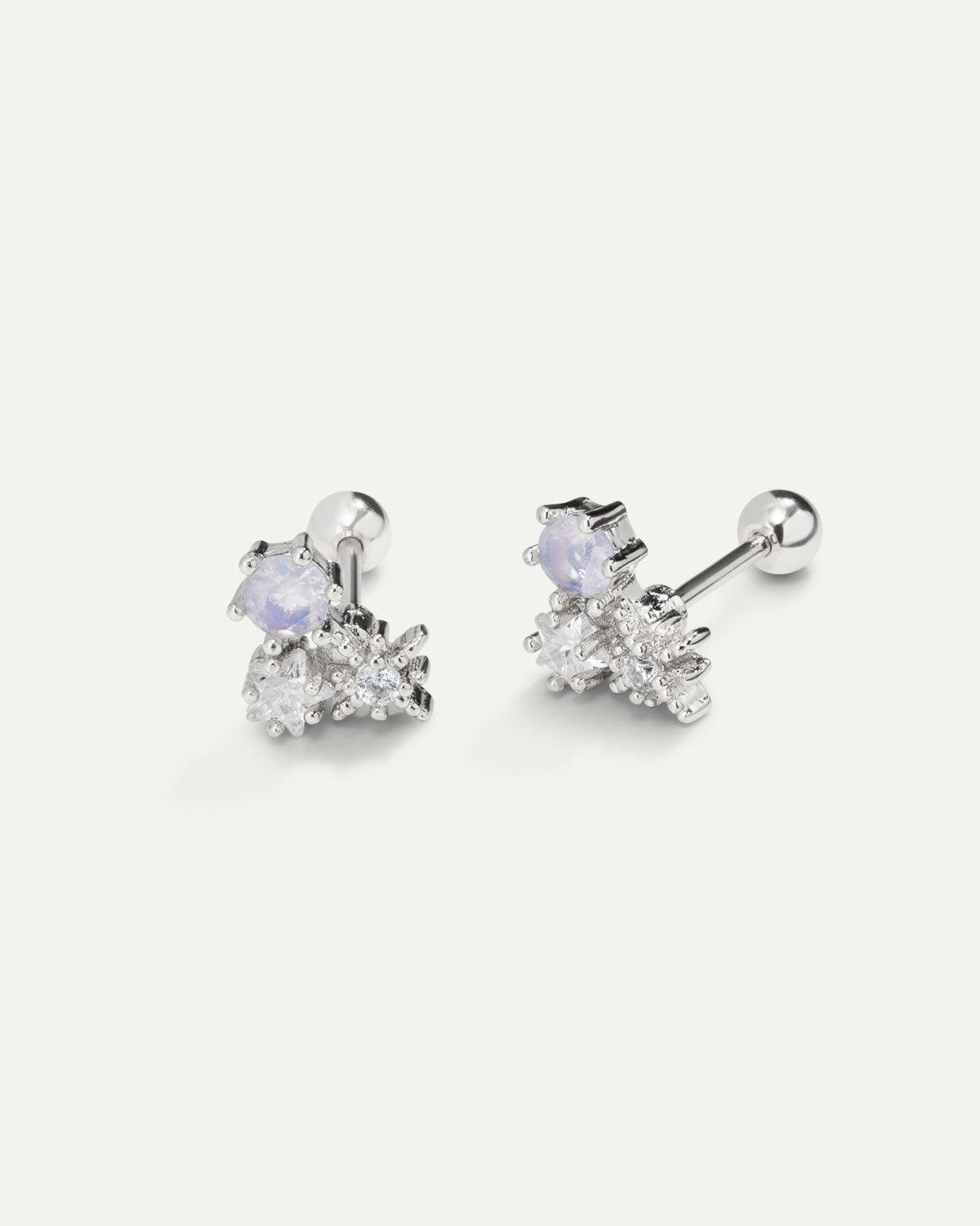 PIERCING IN ARGENTO COLOR MALVA
