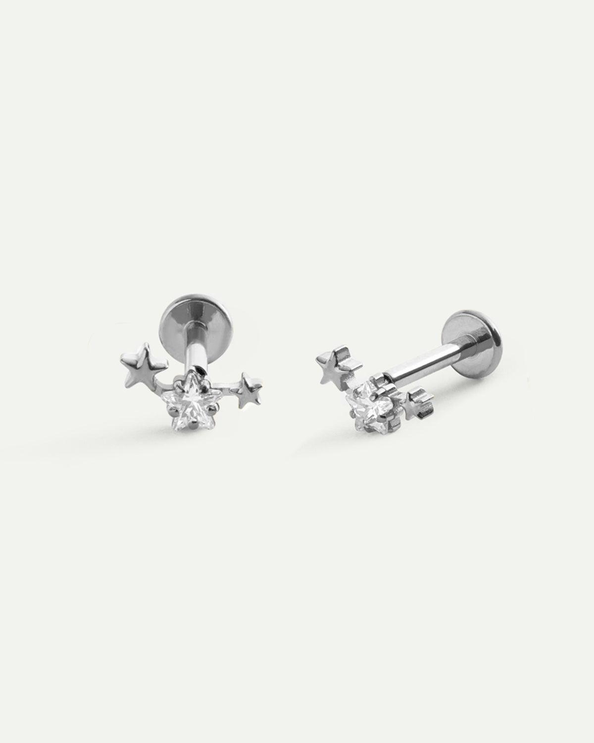 PIERCING ORION ARGENTO BRILLANTE