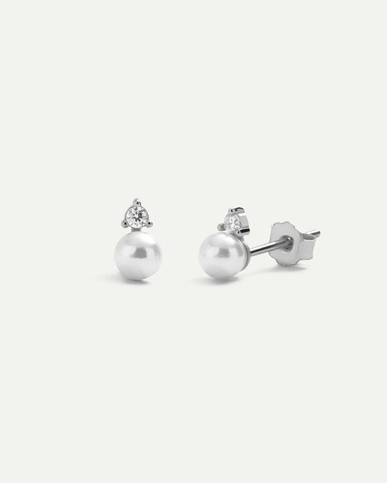 MINI ORECCHINI IN ARGENTO CON PERLE