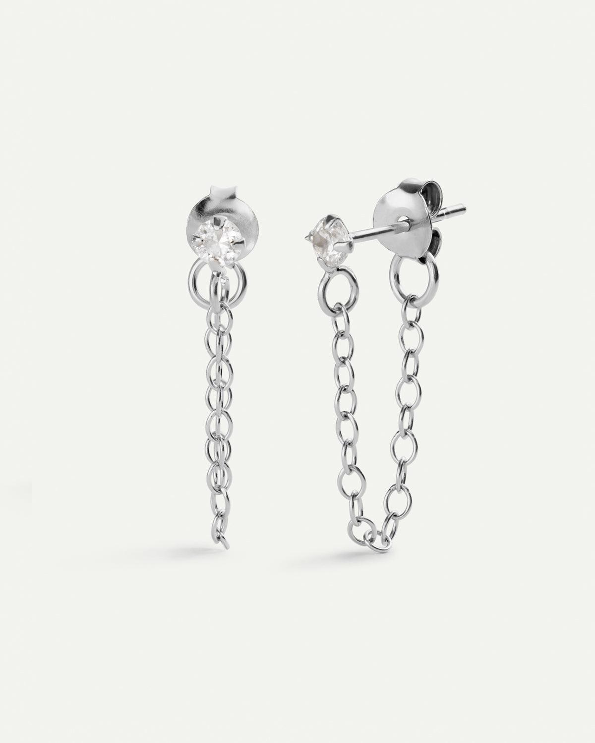ORECCHINI IN ARGENTO CON CATENA PRINCESS