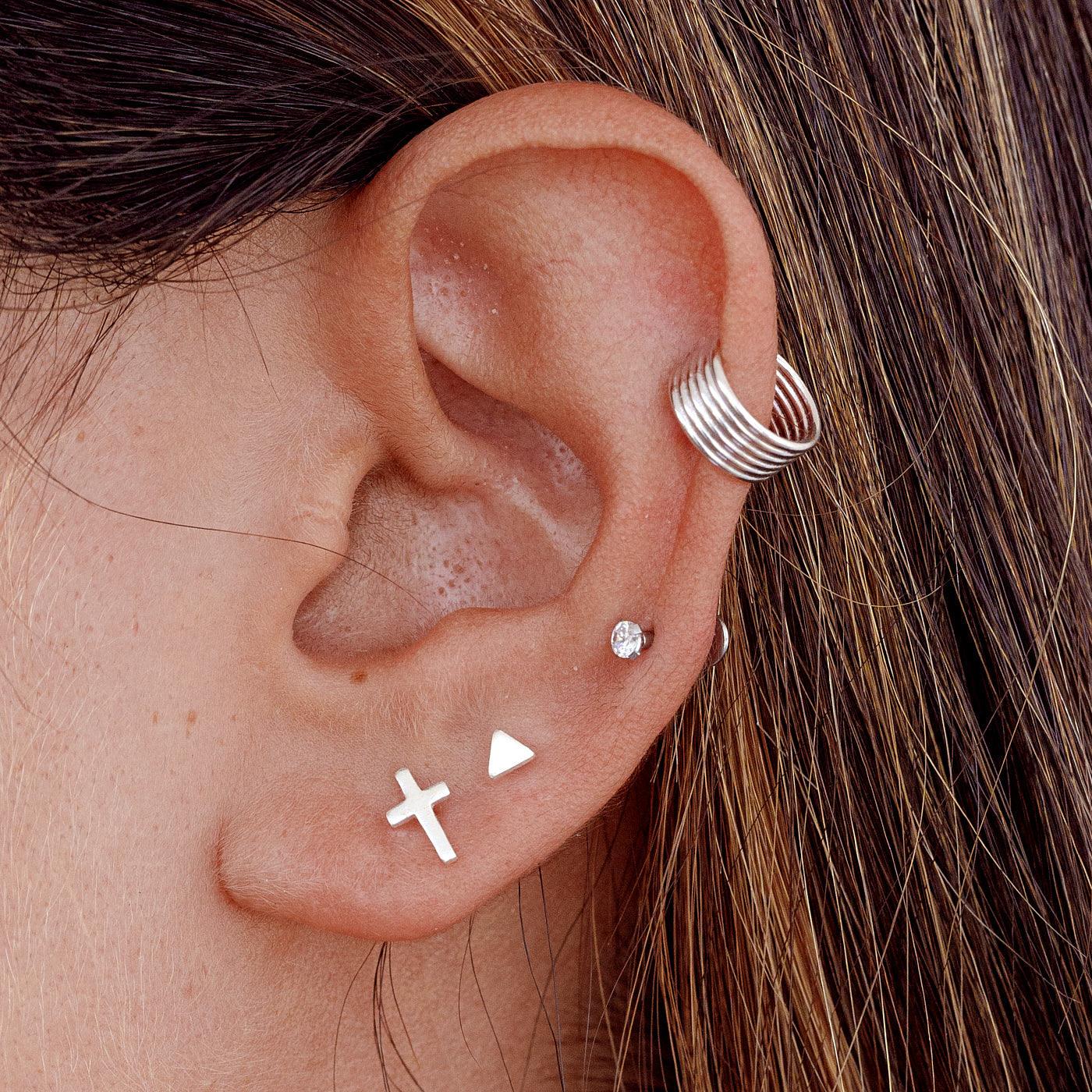 ORECCHINI CROIX MINI IN ARGENTO