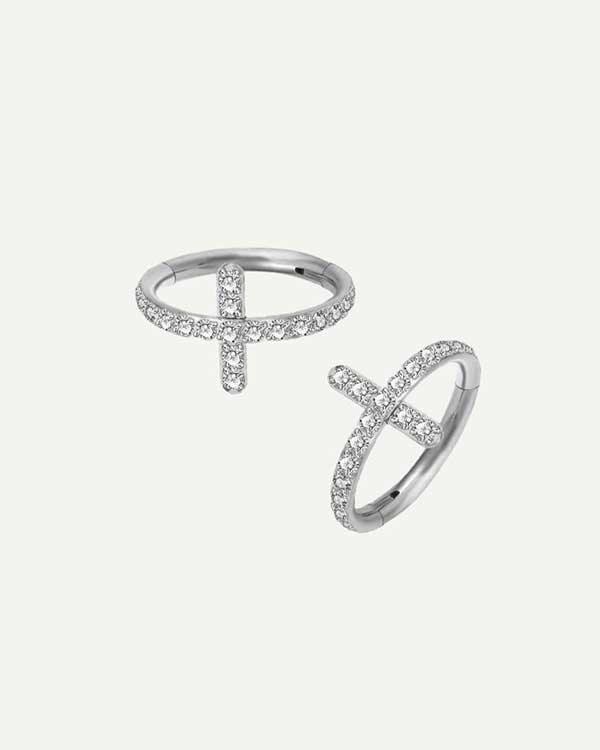PIERCING LOOP CROIX ARGENTO