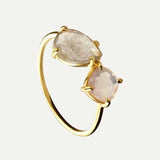 ANELLO D'ORO CON LABRADORITE DI MEZZANOTTE