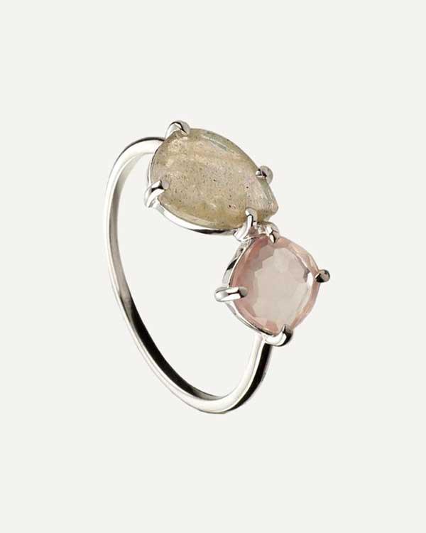 ANELLO IN ARGENTO CON LABRADORITE DI MEZZANOTTE