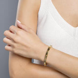 Modello Bracciale da polso in acciaio Punk placcato oro rosa