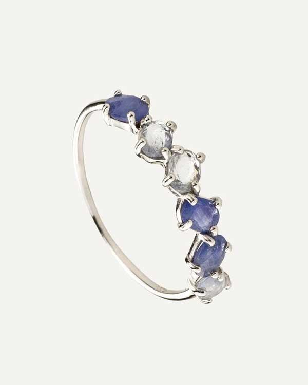 ANELLO D'ARGENTO BLU ZAFFIRO