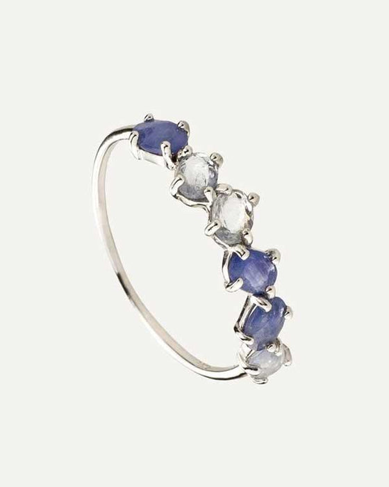 ANELLO D'ARGENTO BLU ZAFFIRO