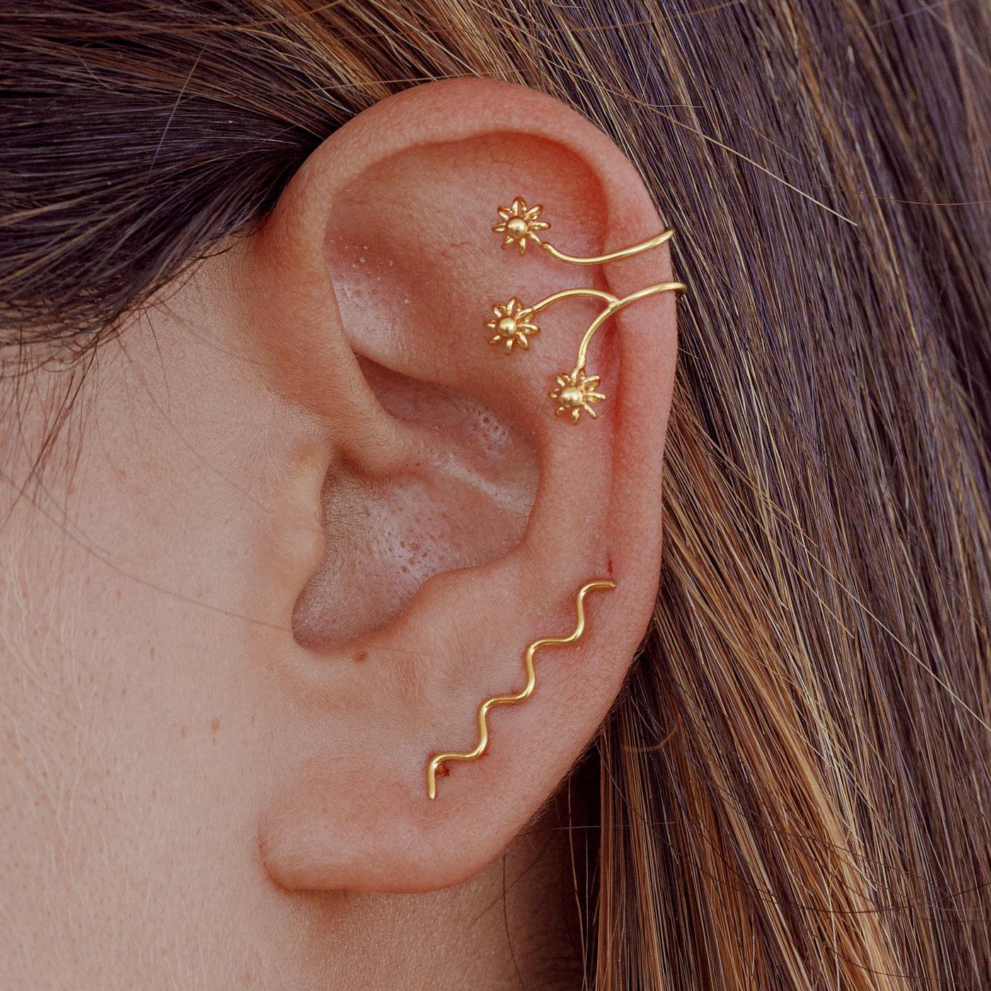 ORECCHINI D'ORO SOTTILI A ZIG ZAG
