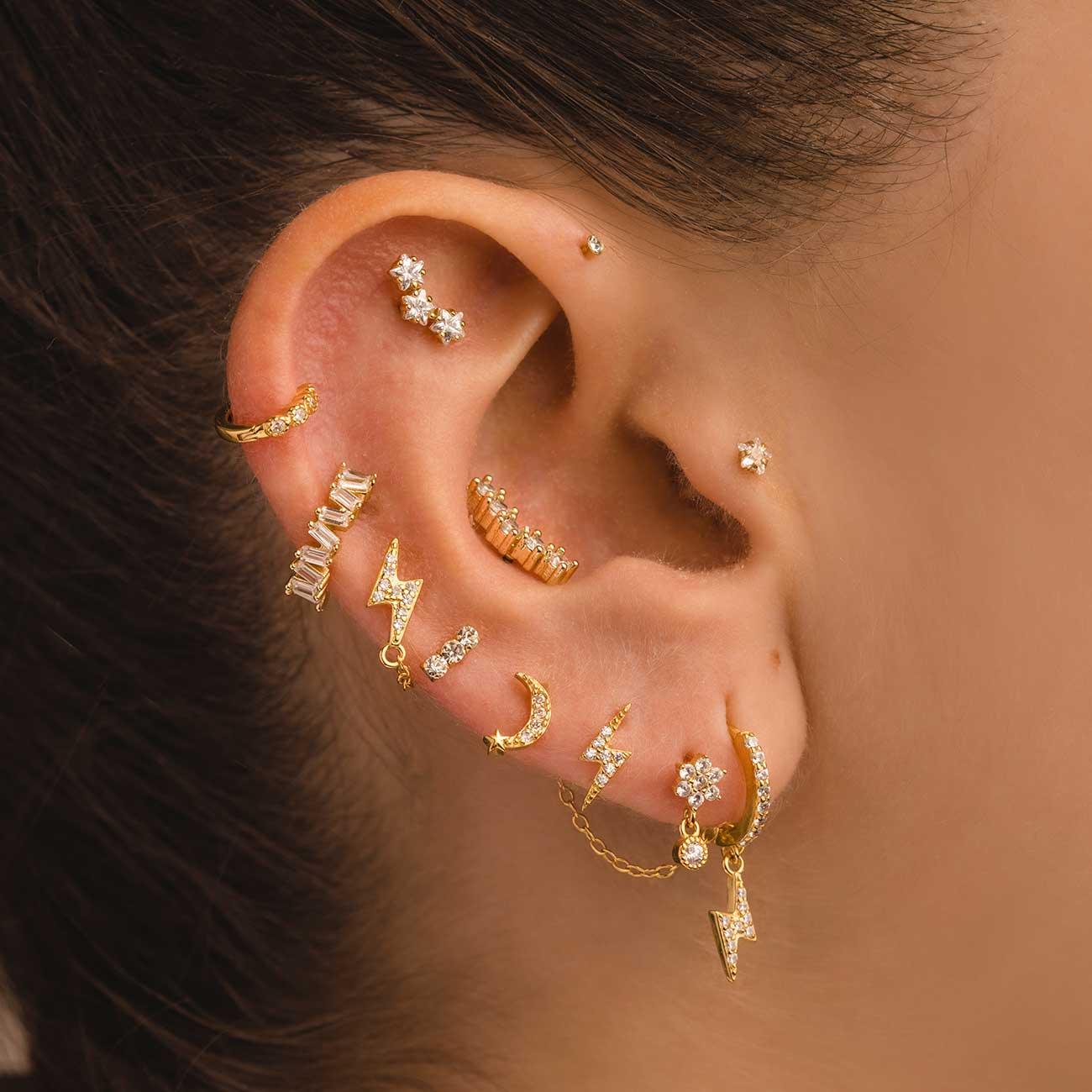 ORECCHINI MOON MINI IN ORO BRILLANTE